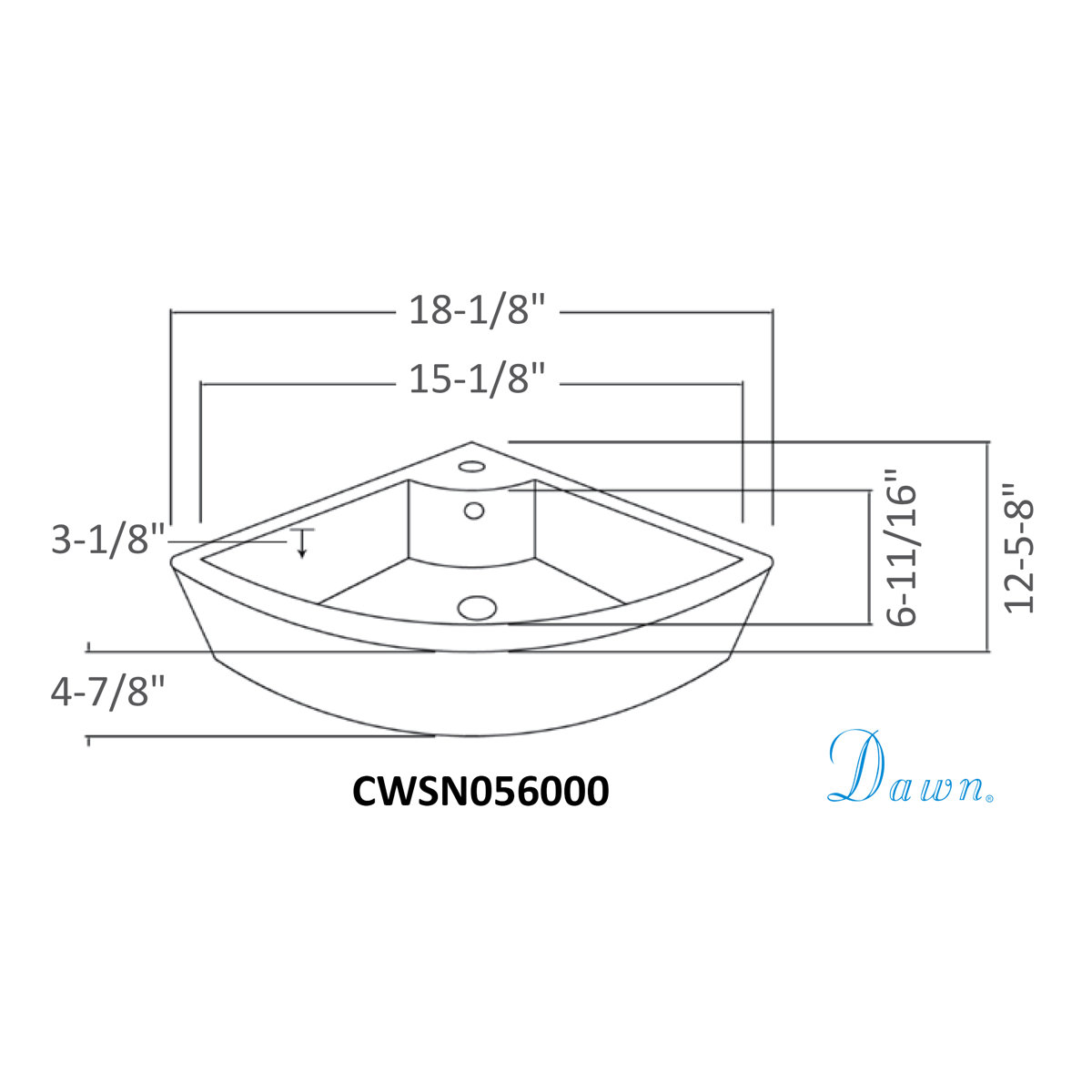 Dawn USA White Ceramic Corner Bathroom Sink with Overflow & Reviews Wayfair